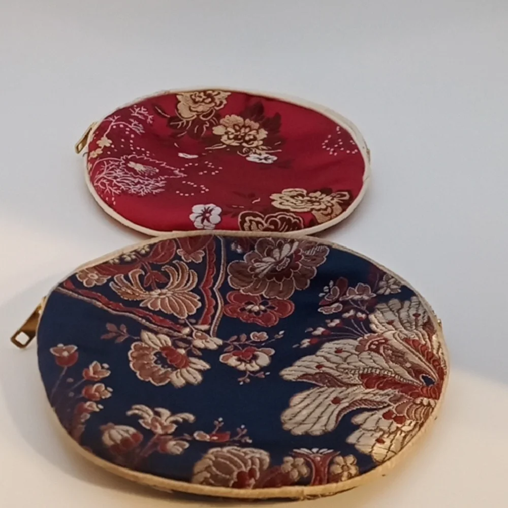 Chinese-Style Floral Brocade Pouch Patterned & Coin Pouch Set!